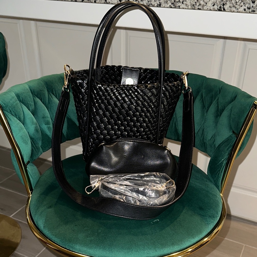 Anthropologie Black Mini Hollace Tote